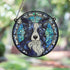 Border Collie Long Haired Stained Glass Effect Suncatcher